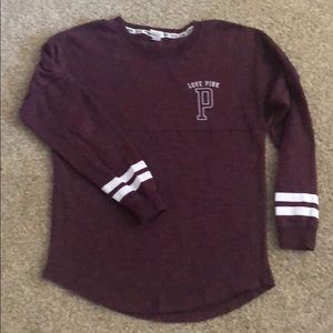PINK crew neck sweatshirt- size SM maroon
